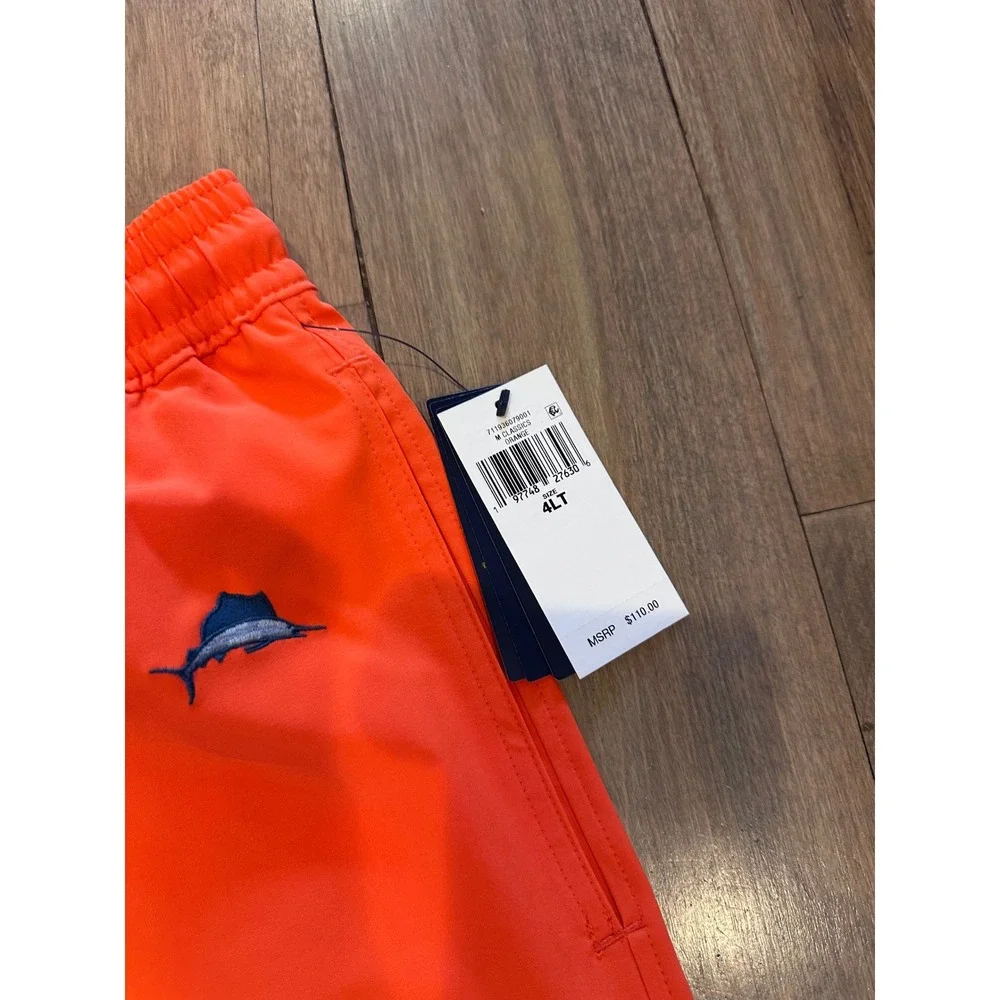 Polo Ralph Lauren Mens 4LT Orange Marlin Embroidered Swim Trunks Traveler Shorts